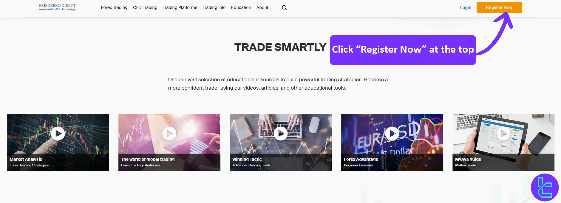 AvaTrade sign up from the official landing page