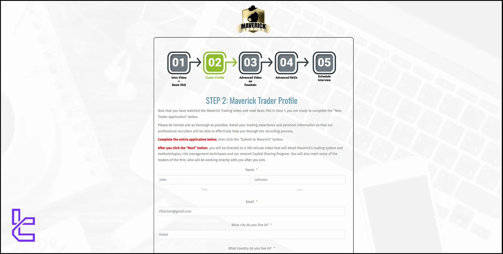 Registration for MaverickTrading