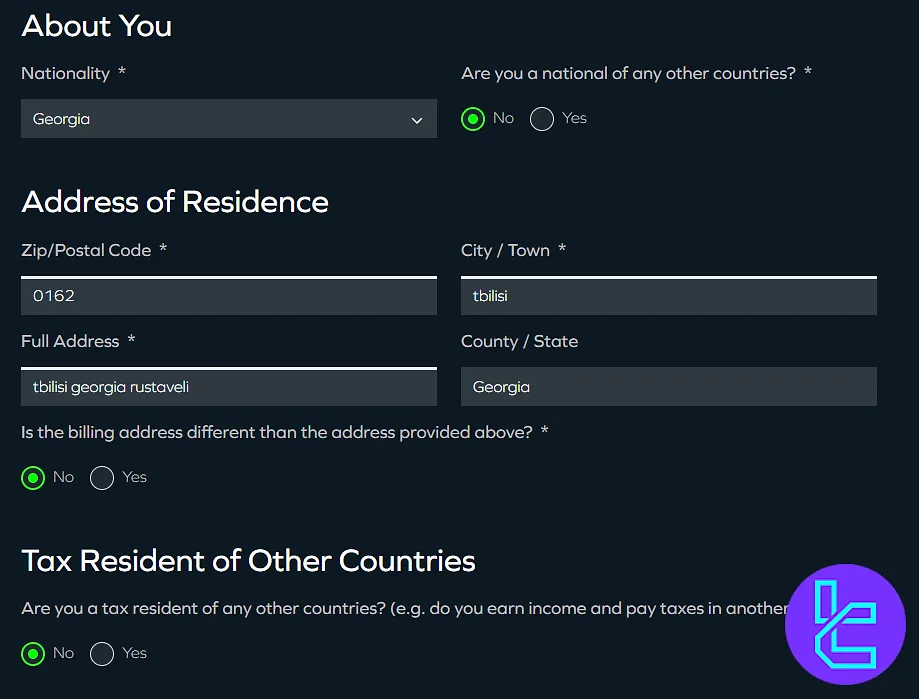 ADSS registration residence address information