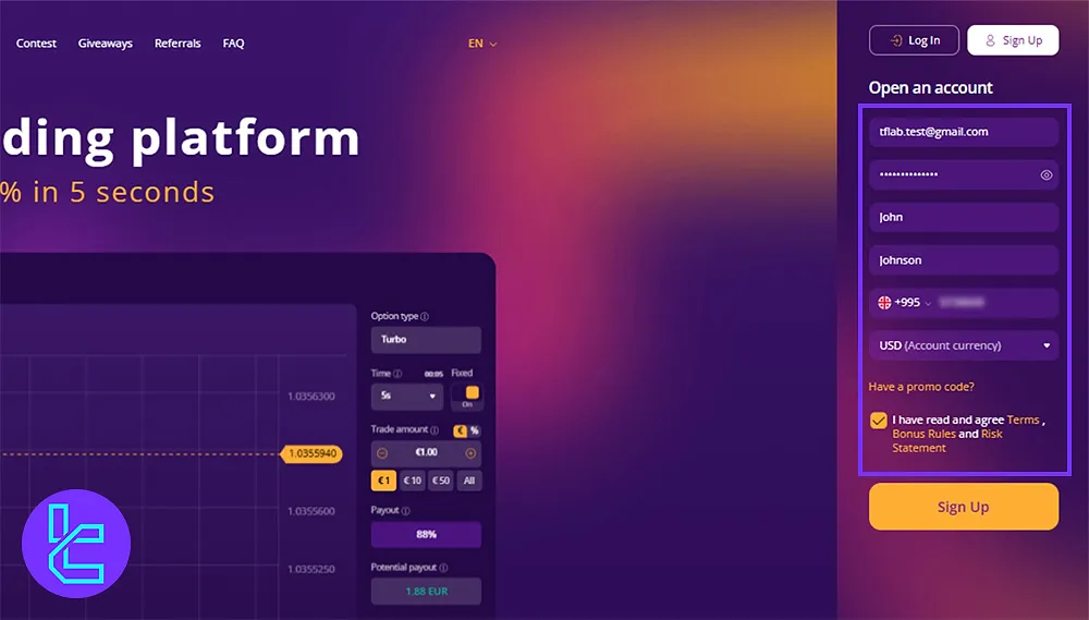 IQcent Registration Form