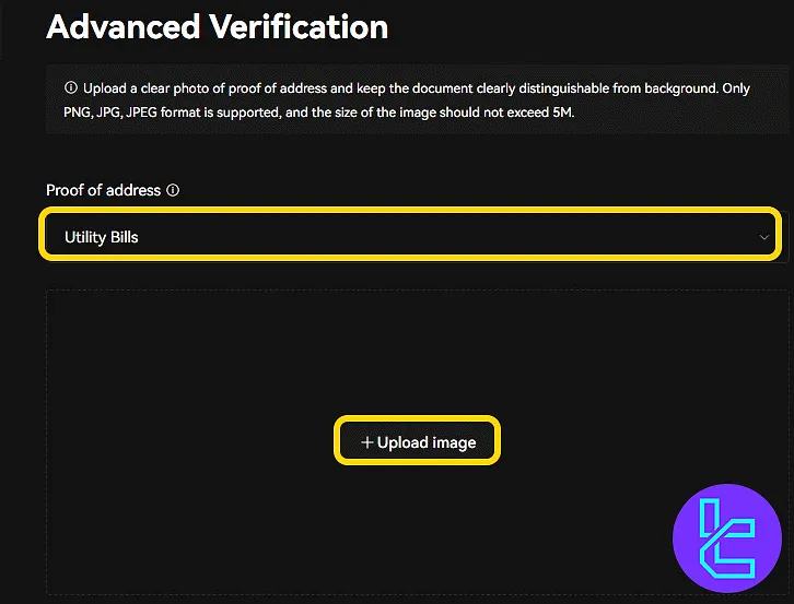 Bitunix upload page for residency documentation