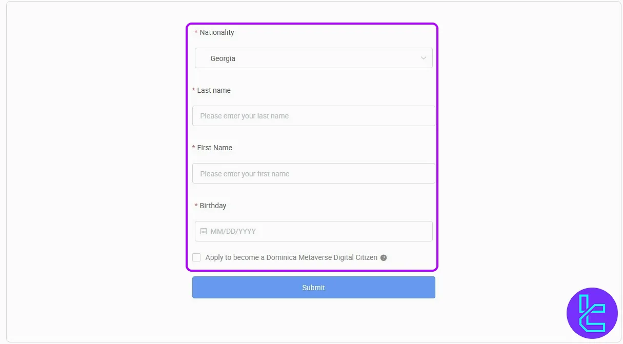 HTX authentication process level 1 with basic Info and Dominica ID