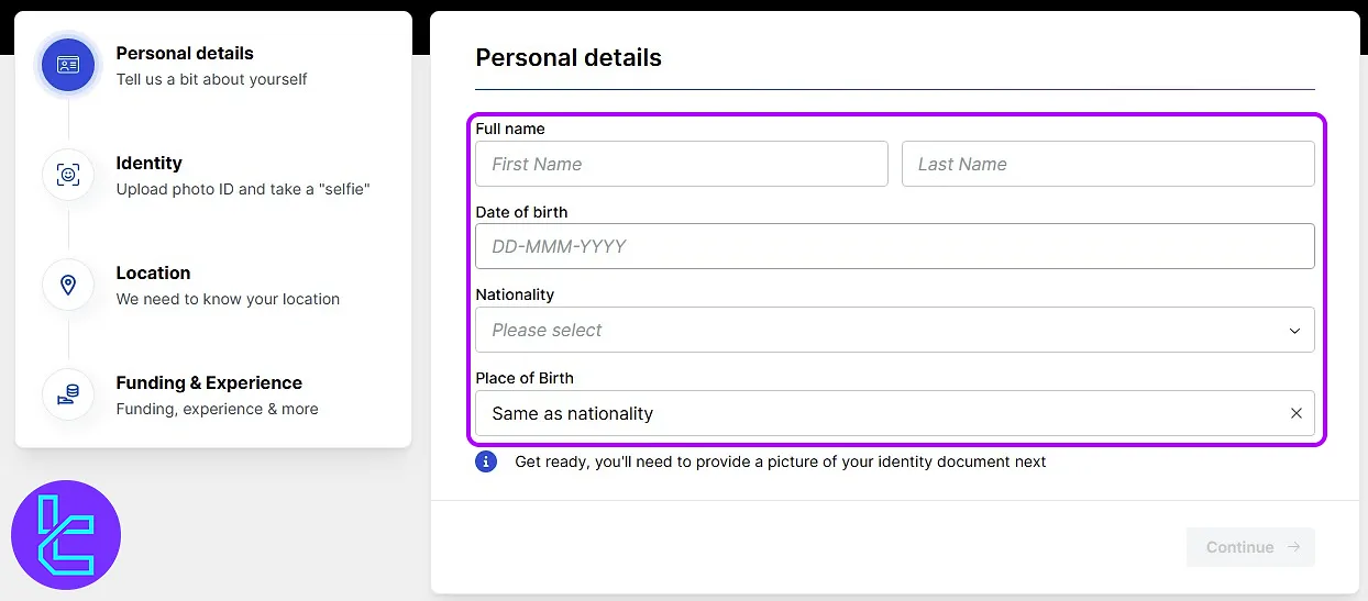 BitMEX account approval personal Information Input