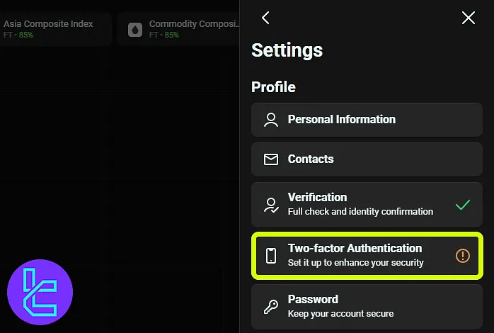 OlympTrade two factor authentication settings
