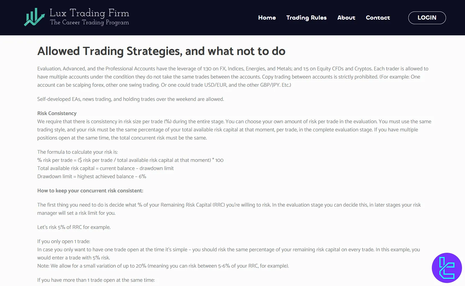 Lux Trading restricted strategies