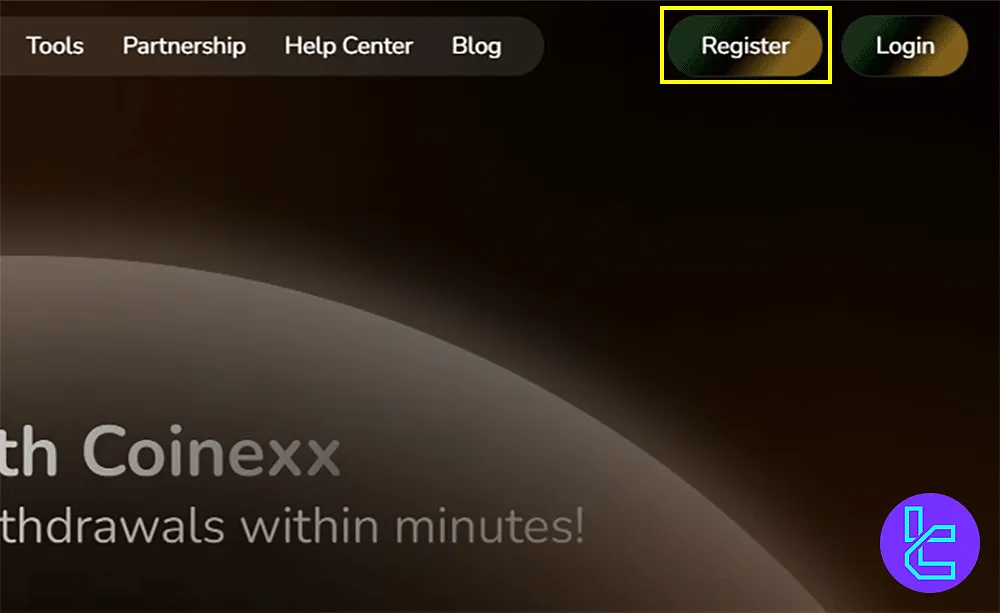 Coinexx Signup Start