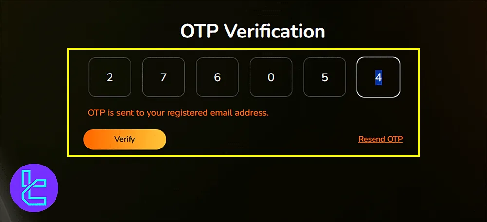 Coinexx Email Verification for Signup
