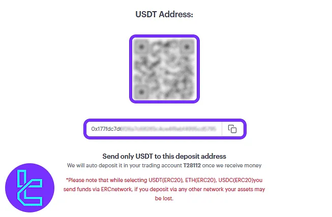 Wallet QR code for ERC20 transfer on Fxview
