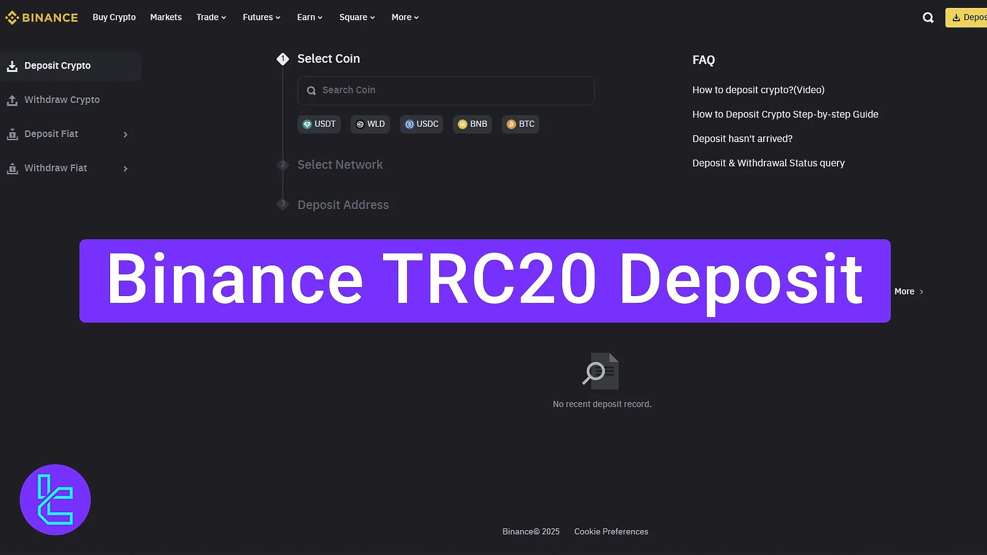 Binance TRC20 Deposit 2026 – Minimum Funding 0.01 USDT