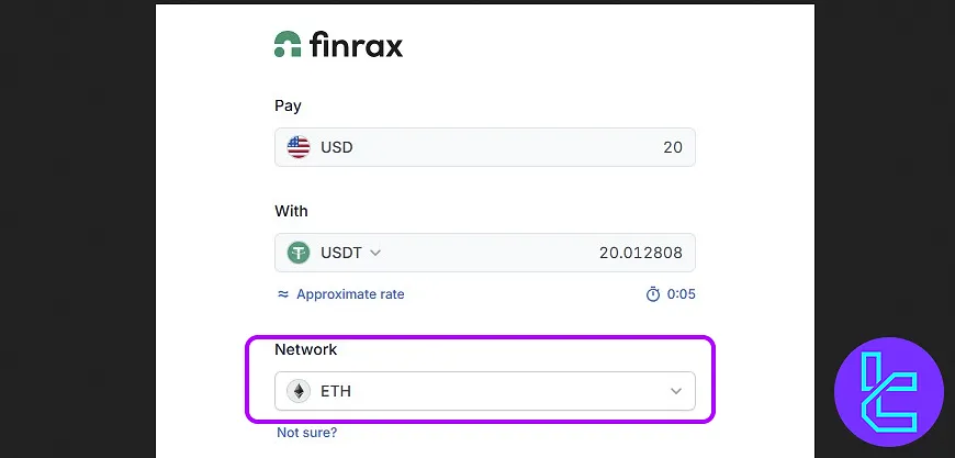 Select ICM.com ERC20 funding method