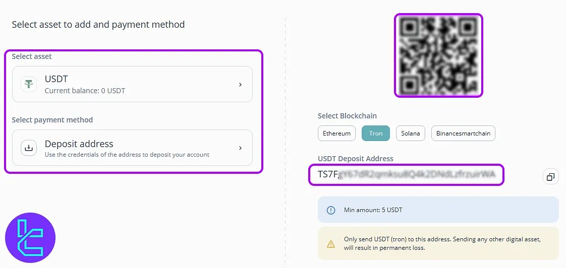 Tron wallet address for CEX.io TRC20 payment