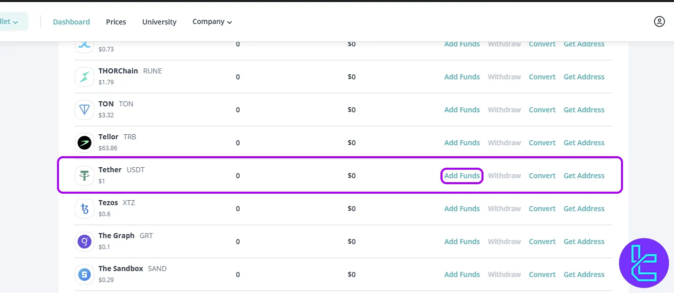 Add Funds to USDT for CEX.io TRC20 top-up