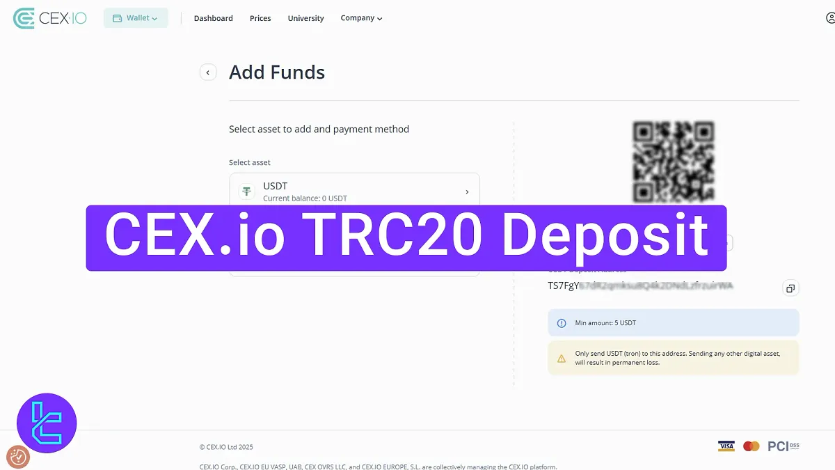 CEX.io TRC20 Deposit 2025 [Transfer USDT in 4 Simple Steps]