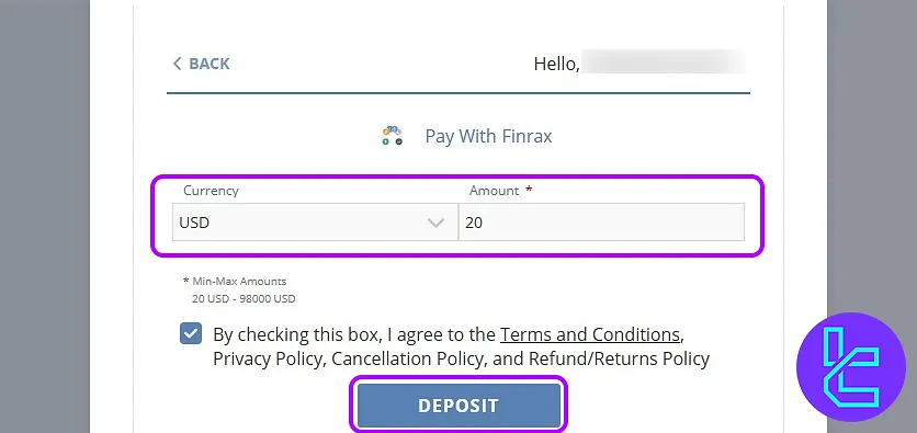 ICM.com TRC20 transfer in funding amount