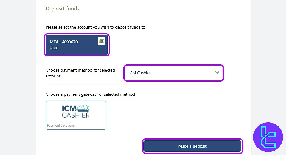 ICM.com TRC20 payment ICM Cashier
