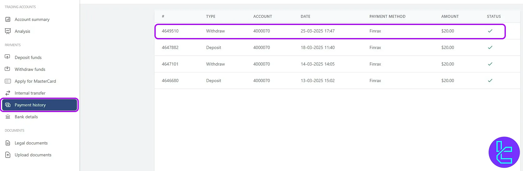 Test deposit confirmation step with ICM.com ERC20 withdrawal