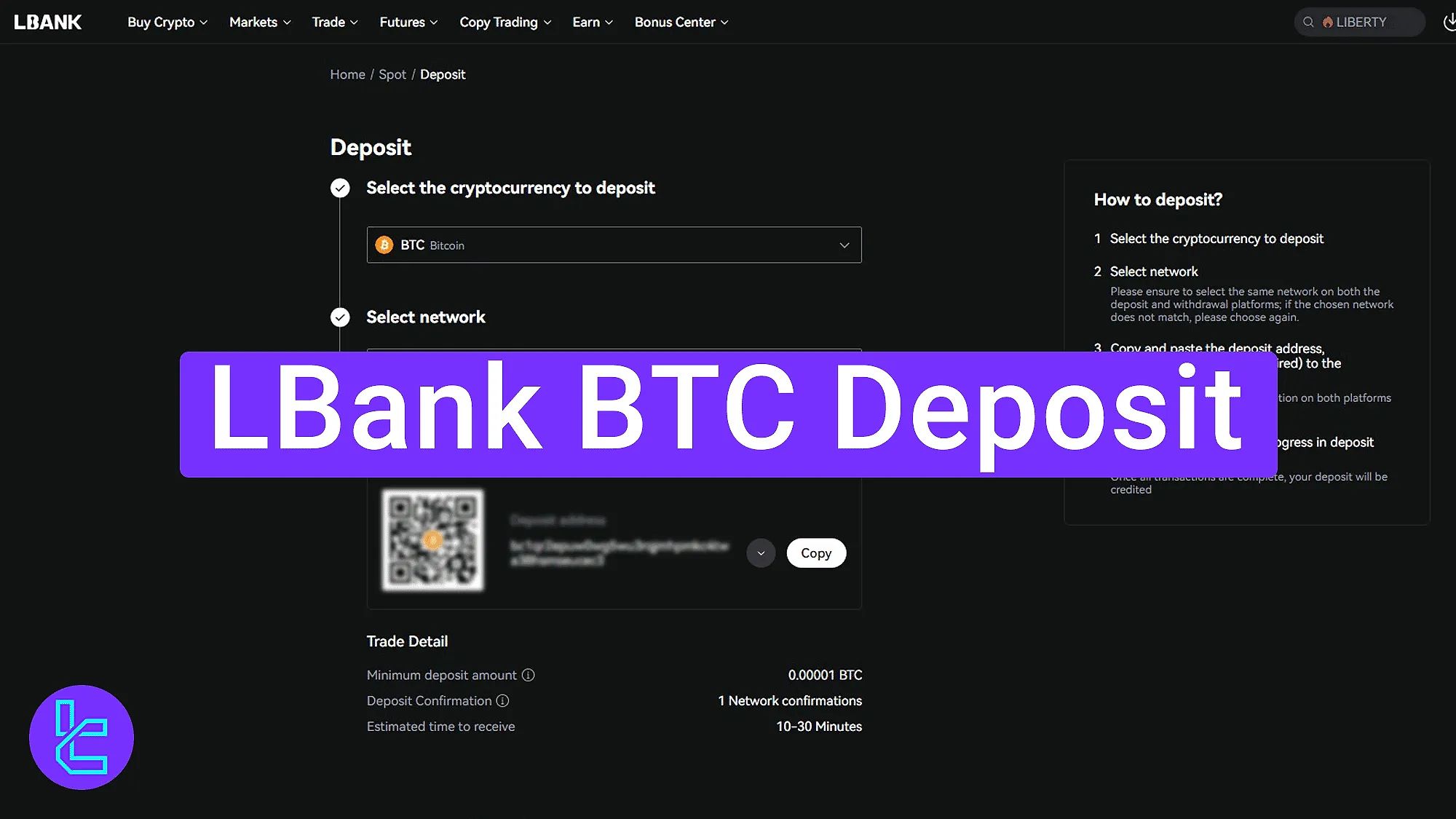 LBank BTC Deposit 2025 – Minimum 0.00001 BTC