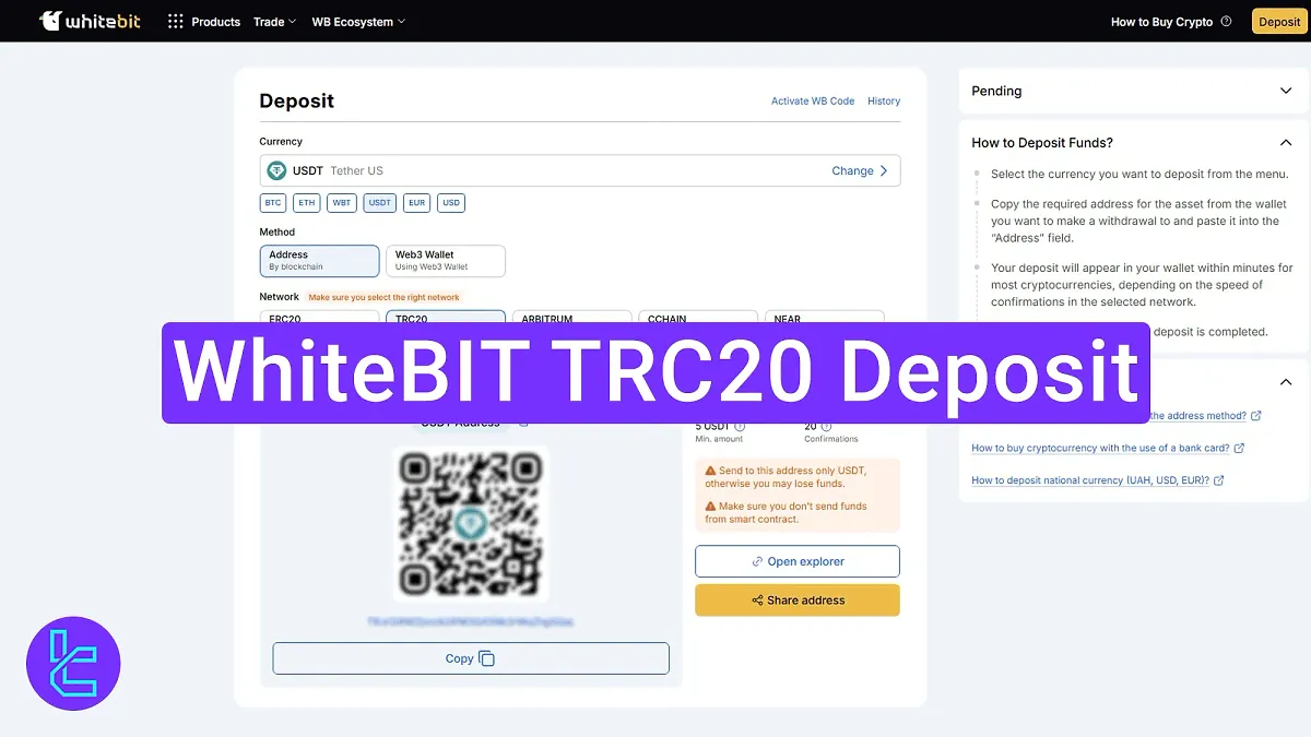 WhiteBIT TRC20 Deposit 2025 [Instant Funding after 20 Confirmation]
