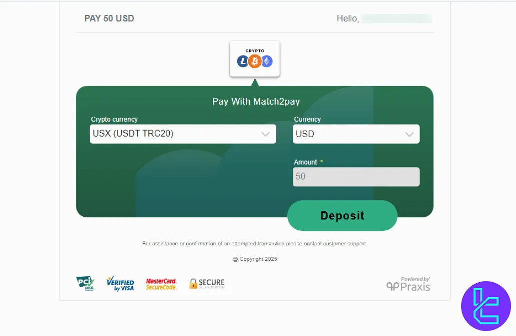 .com USDT funding page