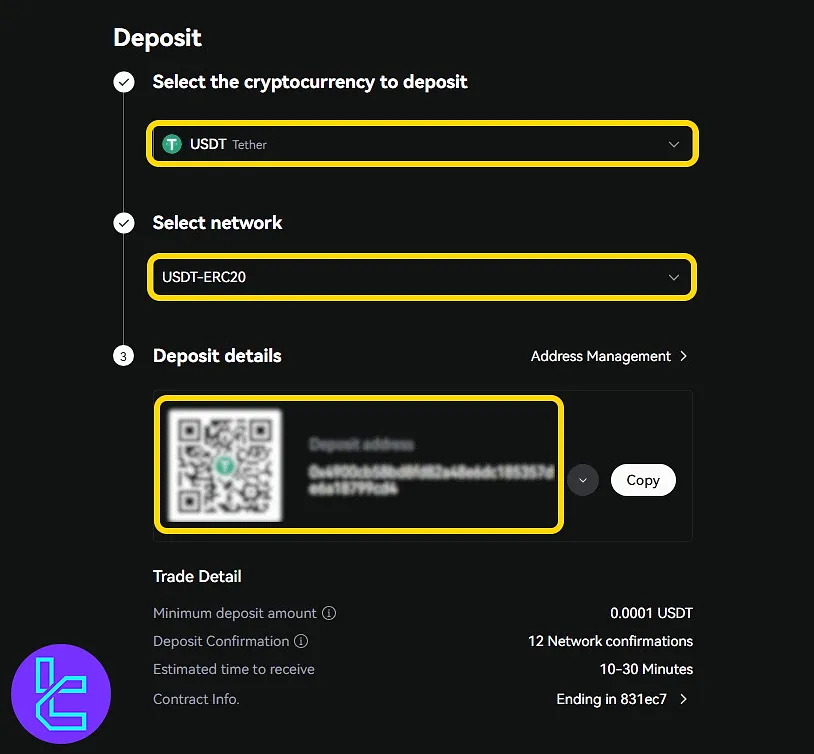 LBank ERC20 payment form