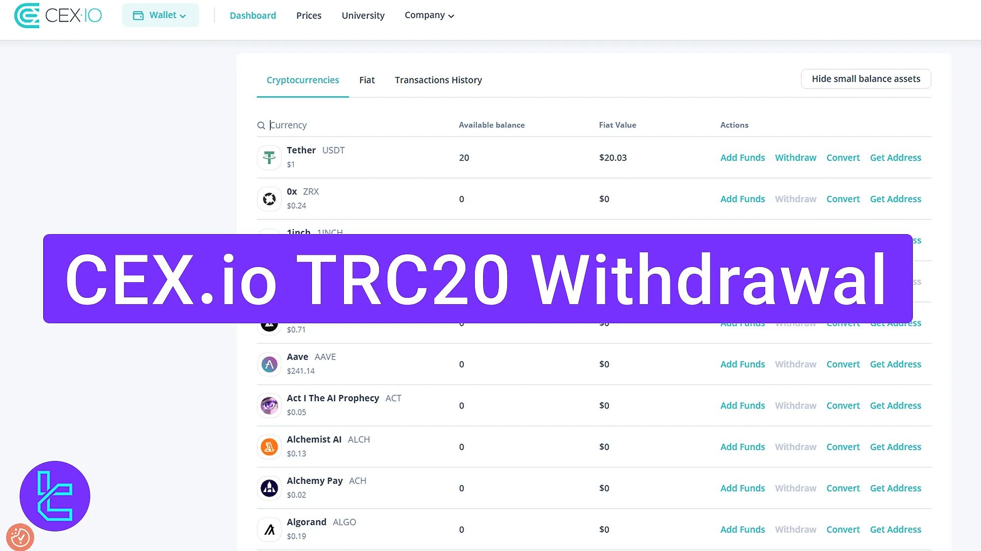 CEX.io TRC20 Withdrawal 2026 - USDT Transfer with $3 Fee