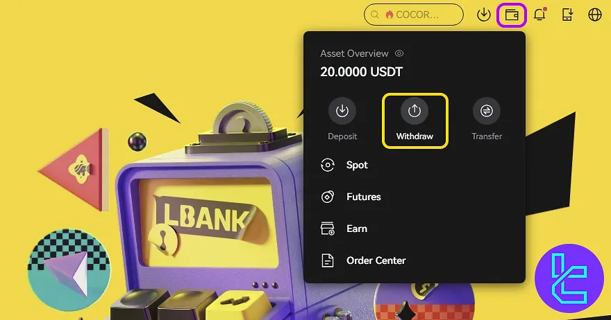 LBank TRC20 cash-out assets