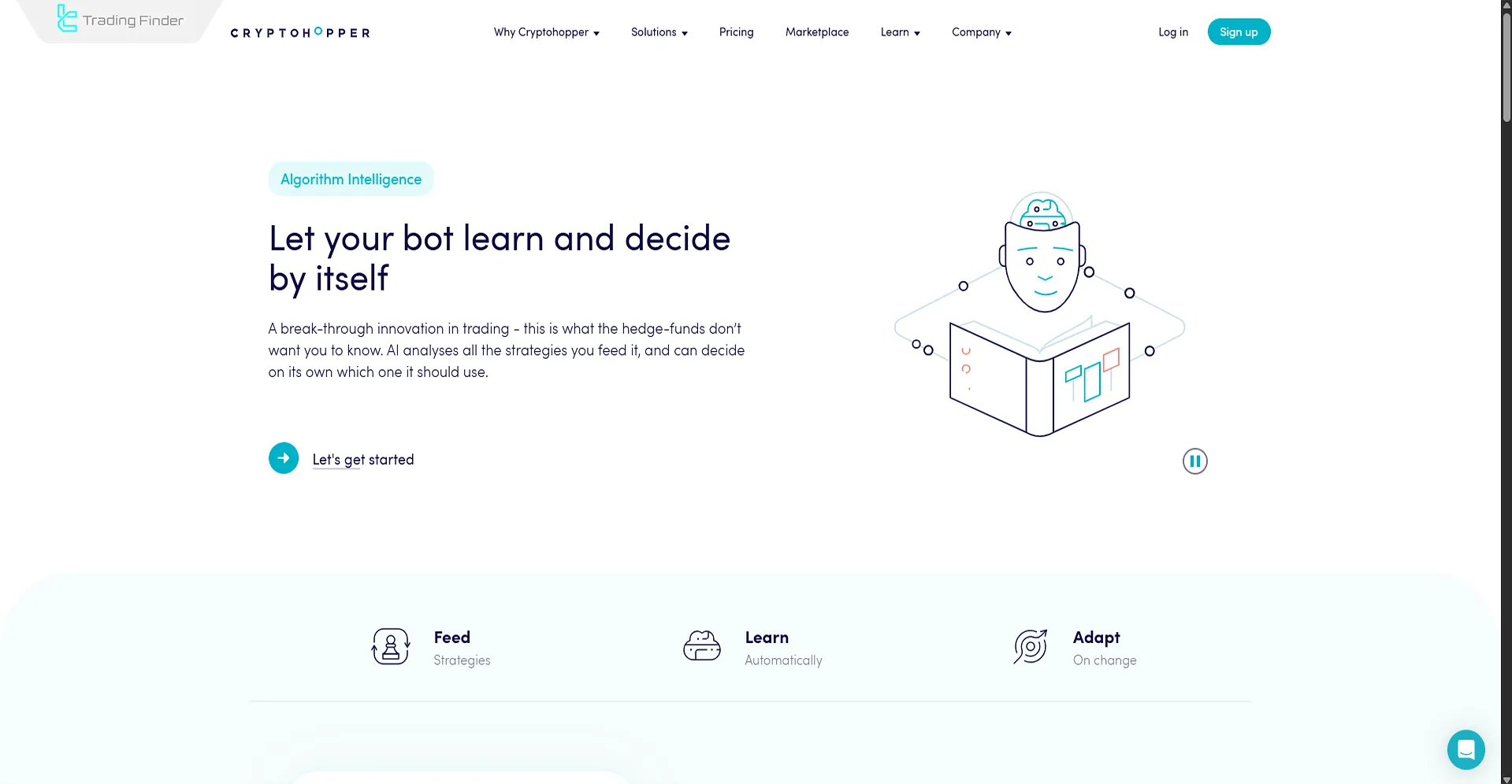 CryptoHopper AI trading platform site