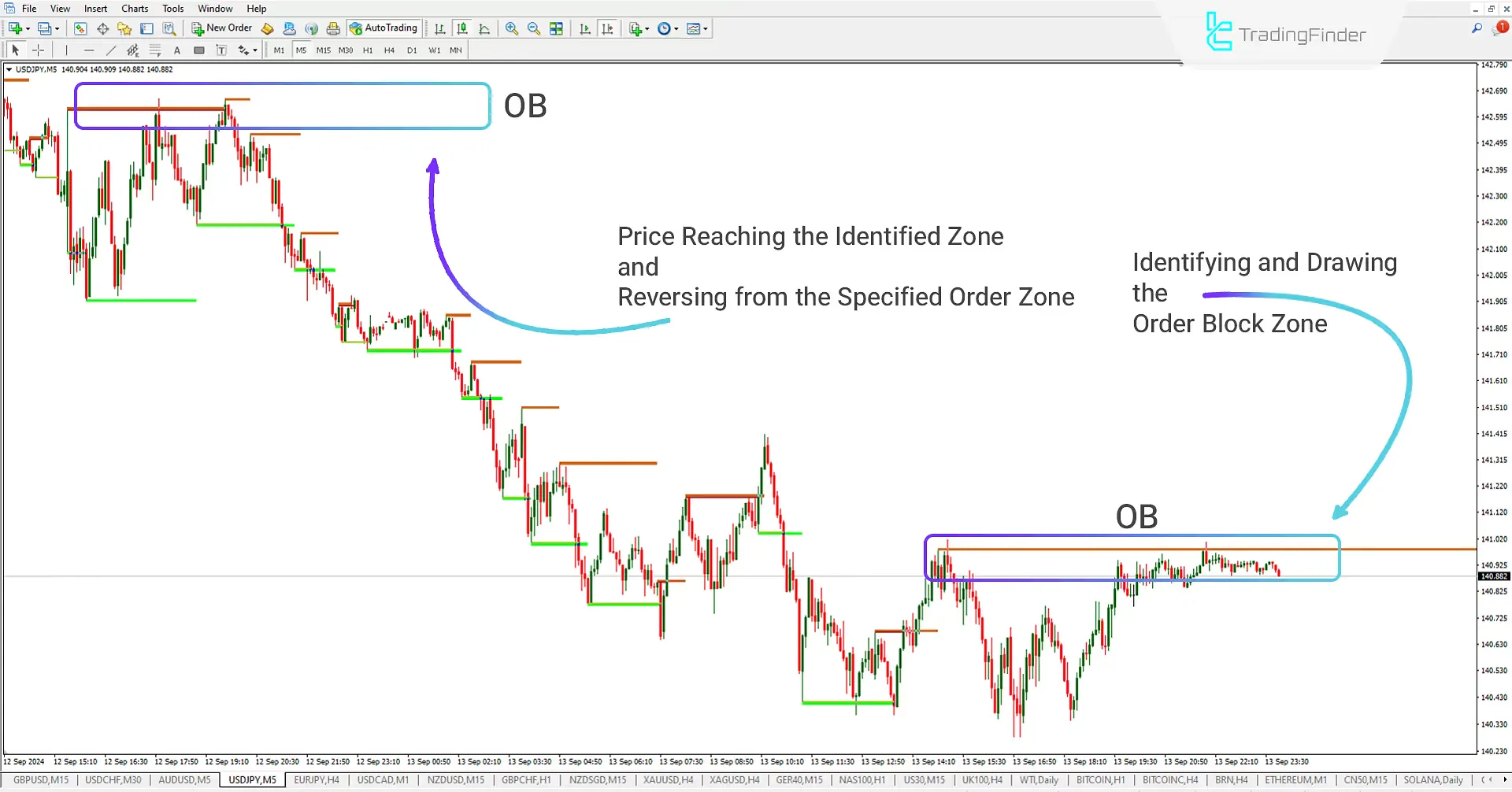 Order Block Indicator for ICT and Smart Money for Meta Trader 4 Download - Free - [Trading Finder] 1