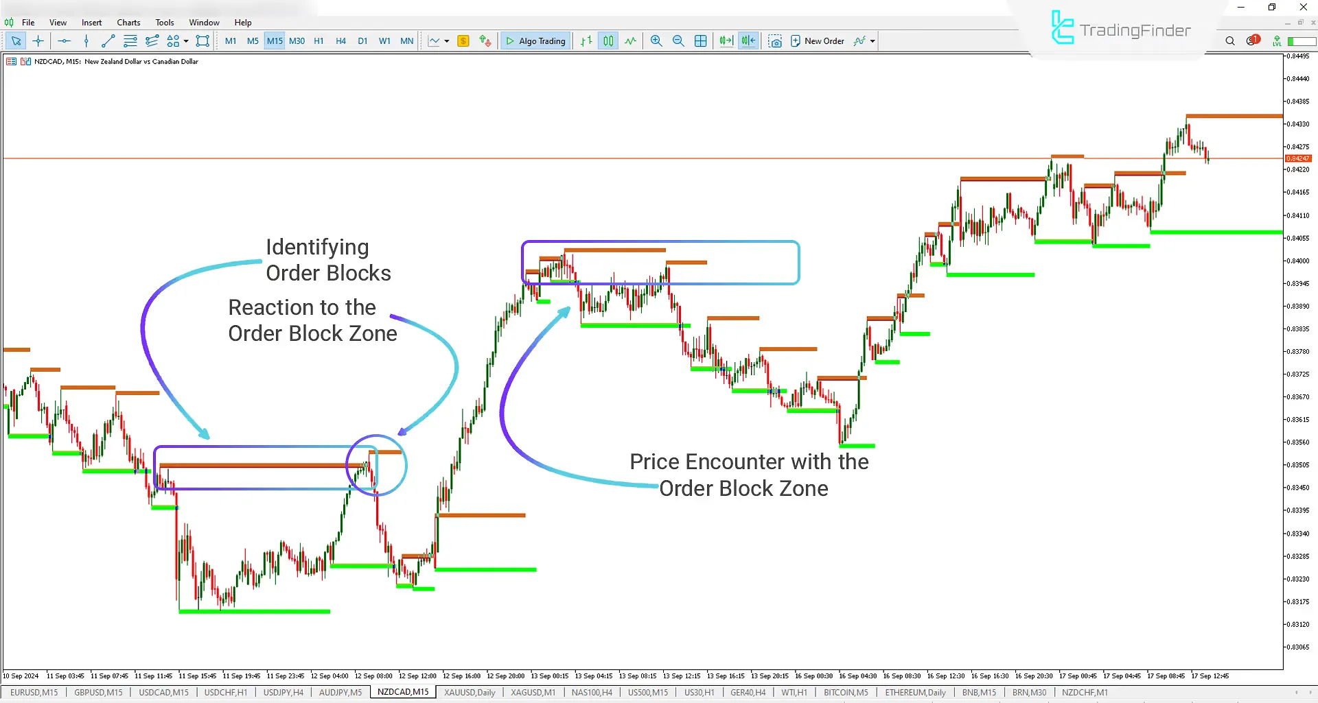 Order Block Indicator (OB) specifically designed for ICT and Smart Money for Meta Trader 5 Download - Free - [Trading Finder] 2