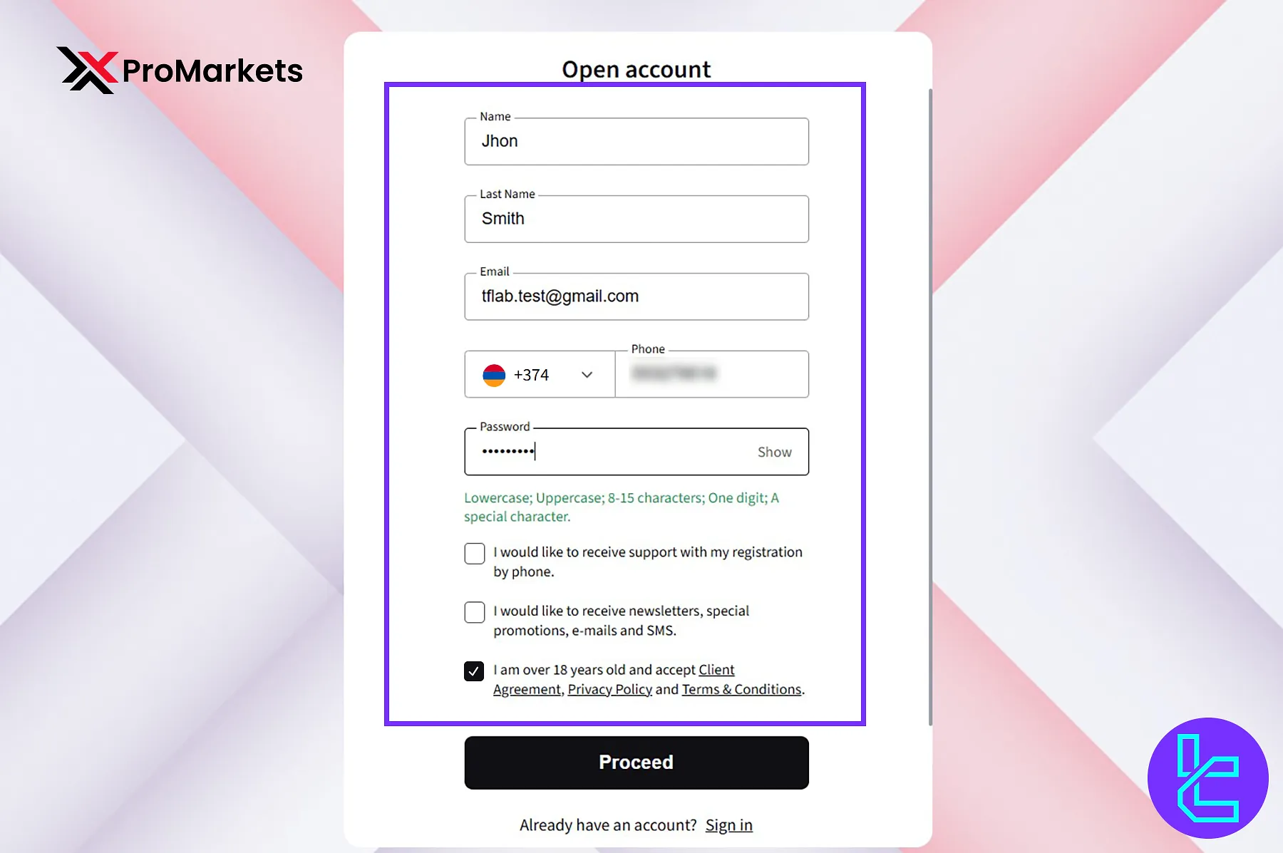 XPro Markets Registration