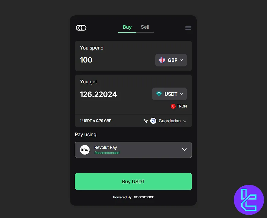 BitMEX fiat purchase page