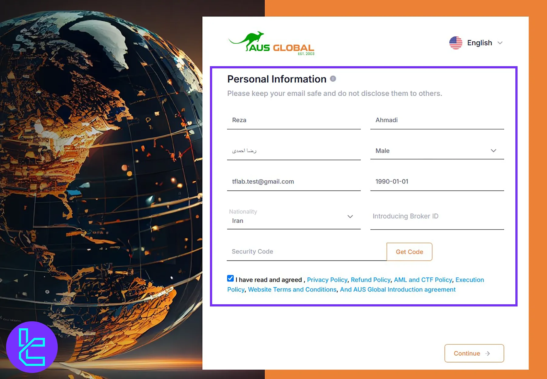 ثبتنام بروکر ای یو اس گلوبال
