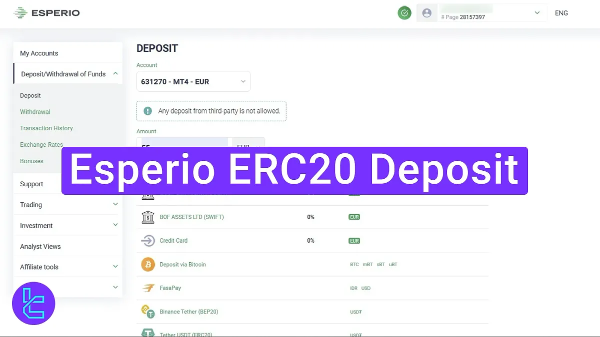 Esperio ERC20 Deposit 2025 [Fee-Free Payment in Just 5 Minutes]