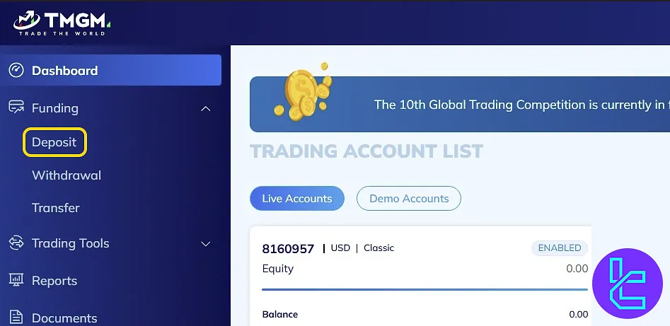 TMGM ERC20 funding option