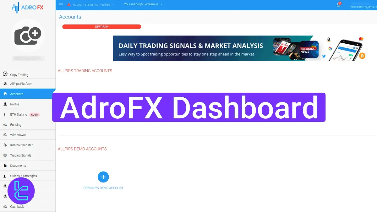 AdroFX Dashboard 2025 [Accounts, Deposit, Cashback and More]