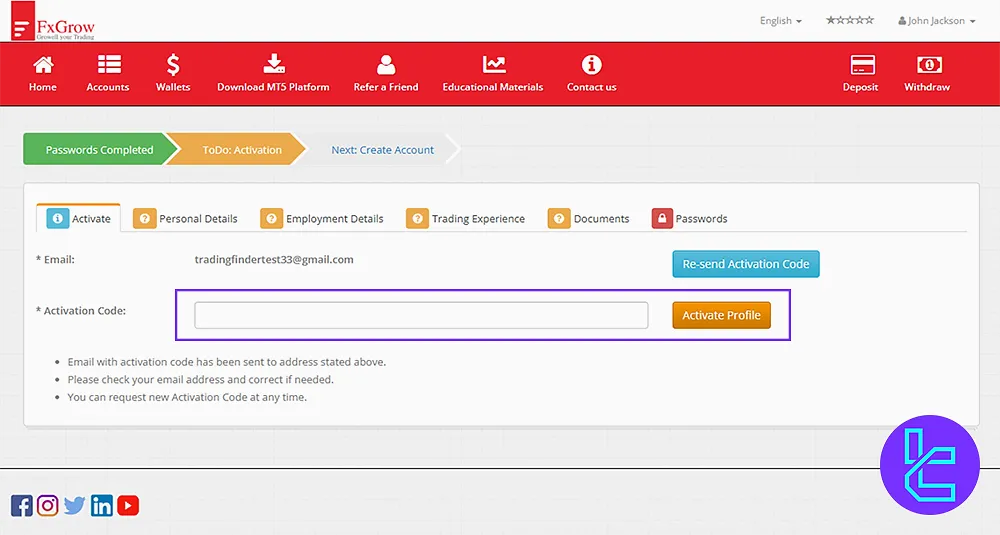 Email Verification Required for FxGrow Signup