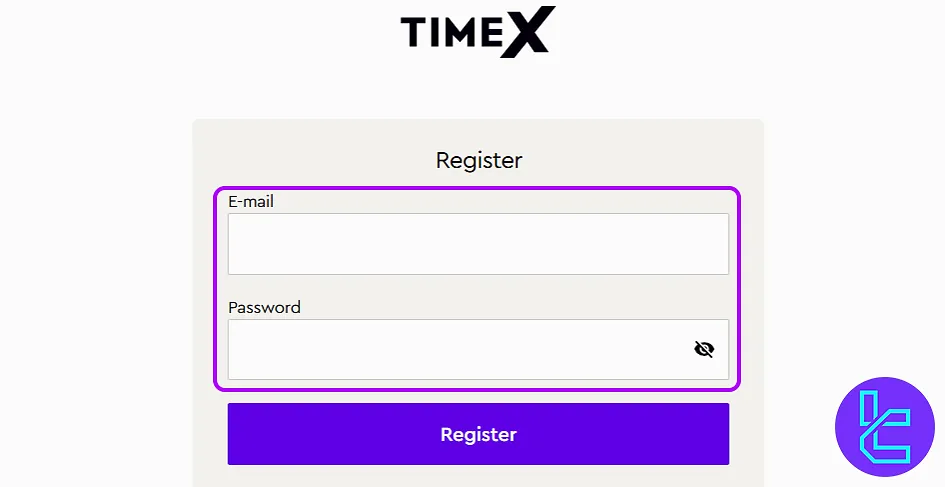 TimeX signup form