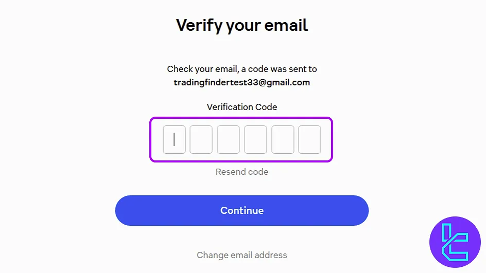 Email verification code during Currency.com signup