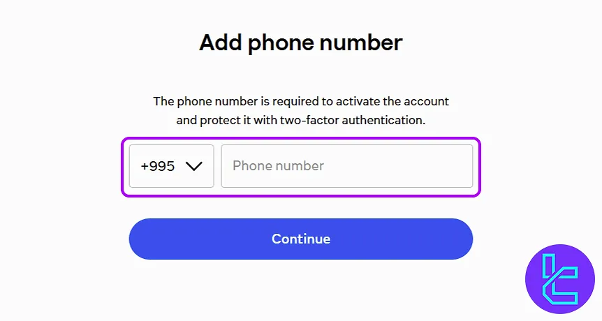 Enter phone number on Currency.com signup form
