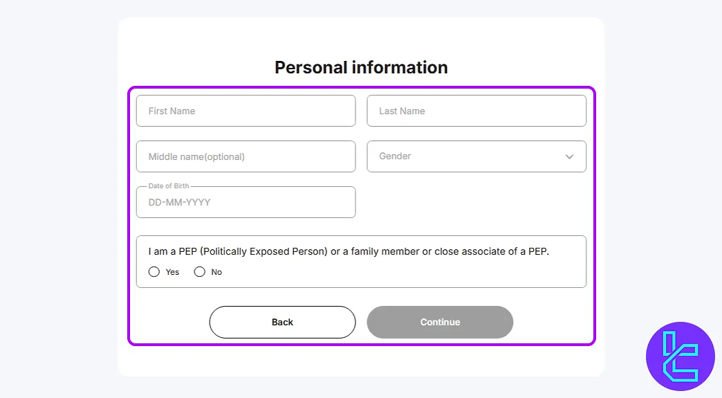 Personal details for PointPay KYC