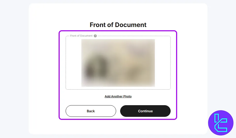 Uploading front and back of ID card for PointPay KYC