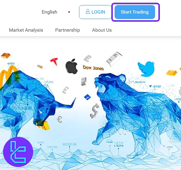 AdroFX sign-up from the main page