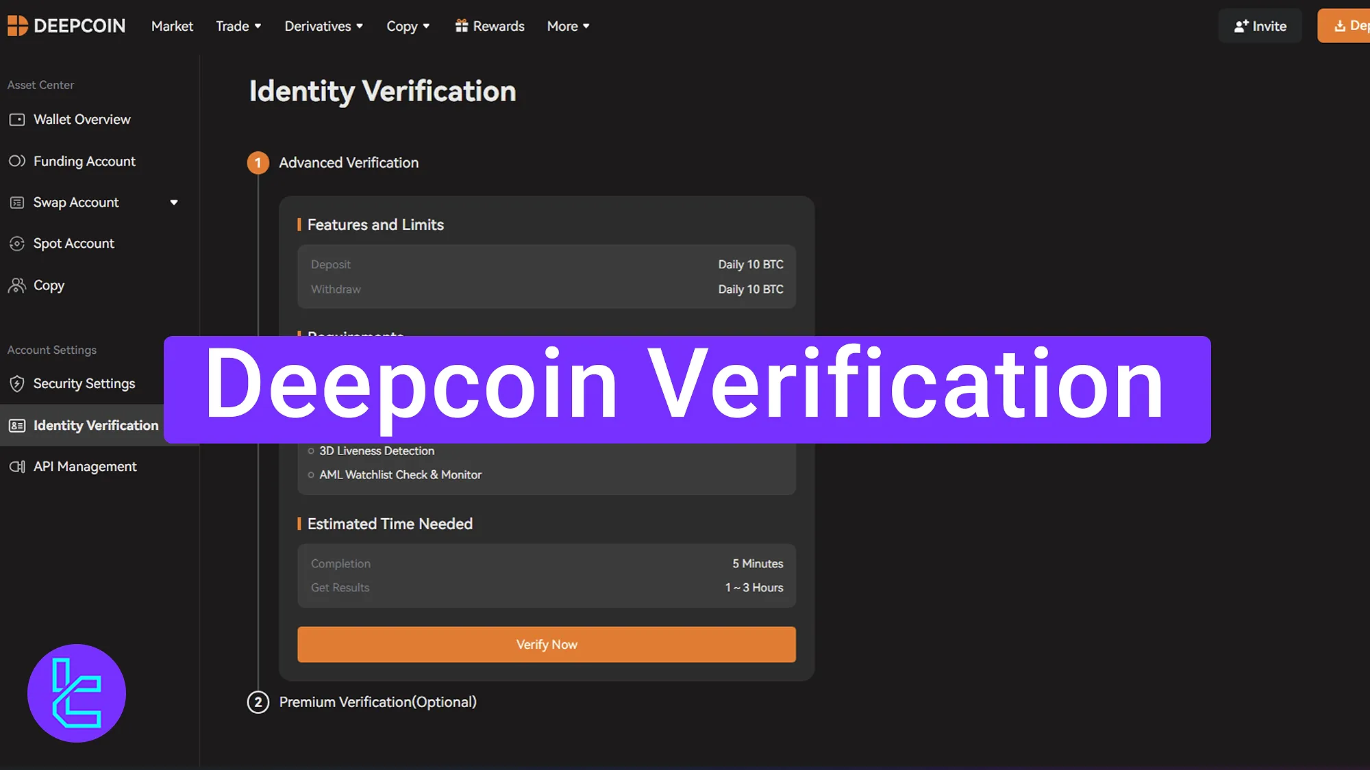 Deepcoin KYC process