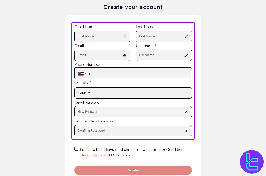 ALPICAP sign-up form