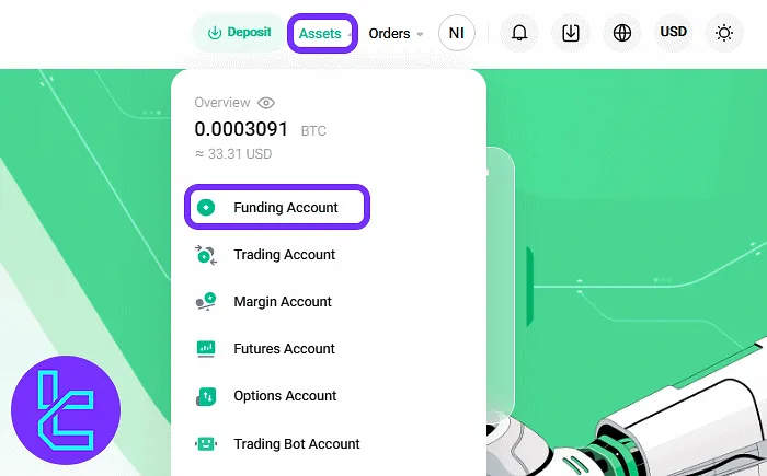 Opening KuCoin Funding Account for TRC20 payout