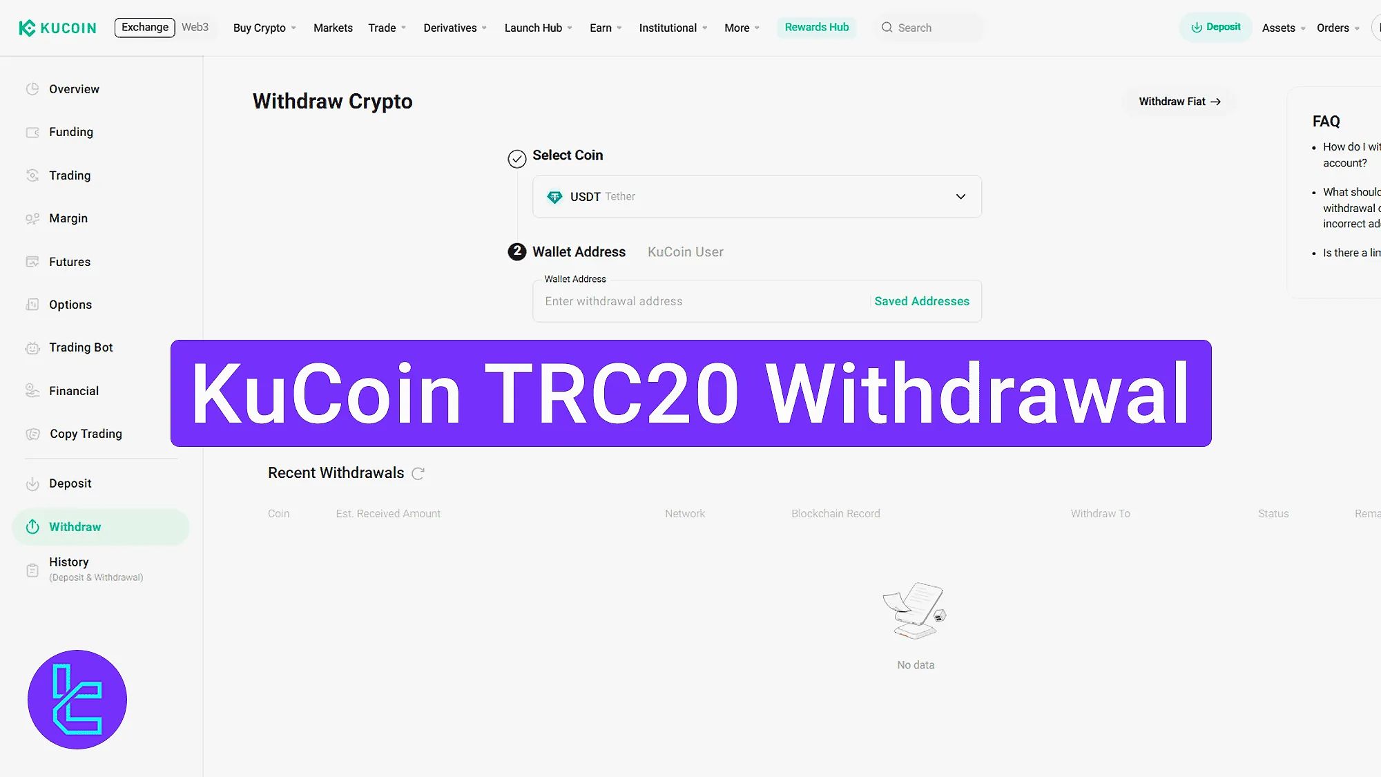 KuCoin TRC20 Withdrawal 2026 – 3-Step Payout Guide