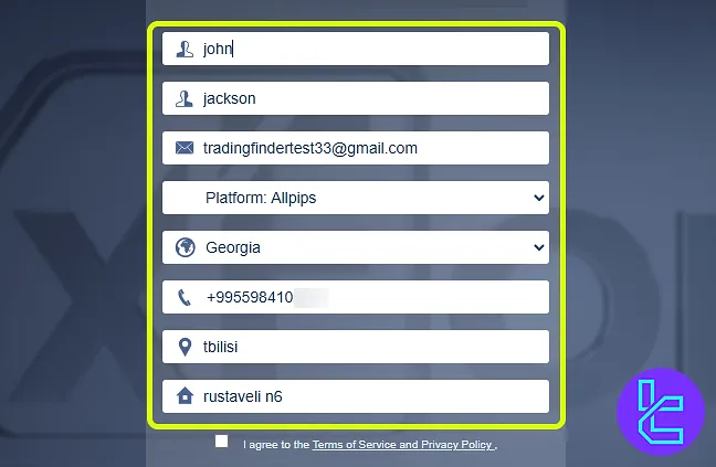 PaxForex Registration