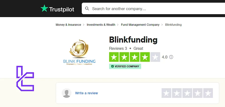 Blink Funding TrustPilot