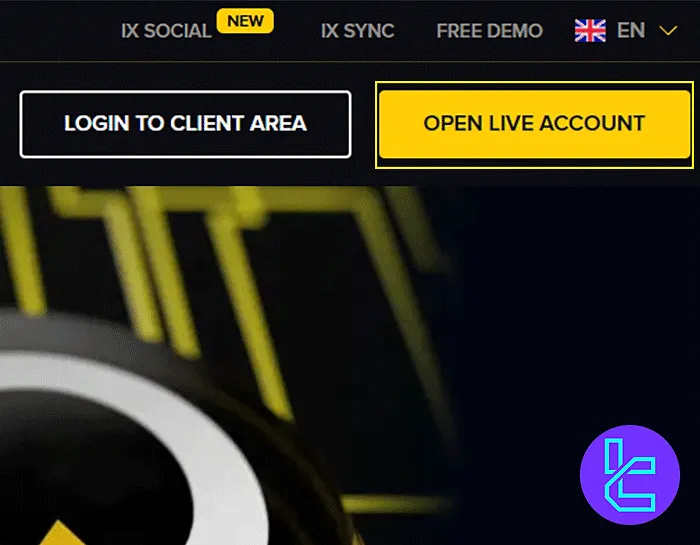 INFINOX open live account button
