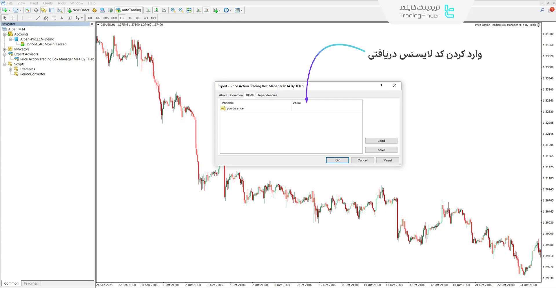 راهاندازی اکسپرت مدیریت معاملات Price Action